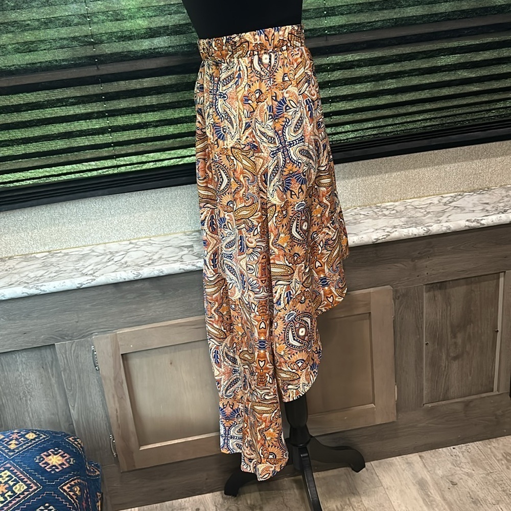 Women’s High Low Paisley Print High Waisted Pull-on Skirt Size XS - Picture 6 of 9
